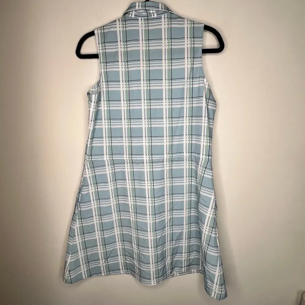 Byrdie Golf Social Plaid Mini Shirt Dress Size M - Picture 4 of 8